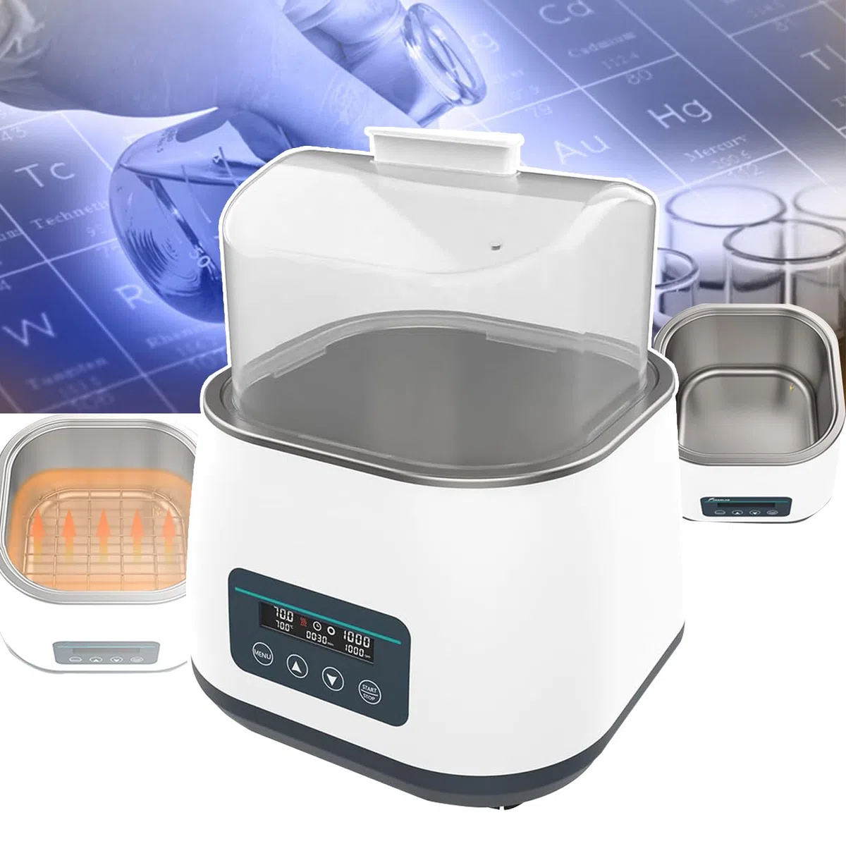 Équipement De Laboratoire 2 en 1, Agitateur Magnétique + Bain-Marie Chauffant, avec Affichage Numérique, 100-1200 TR/Min, Peut Accueillir Un Flacon De 3 L Ou Un Bécher De 2 L,WBS-6Pro