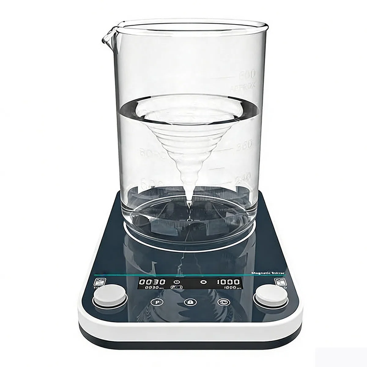 Agitateur magnétique, mélangeur numérique avec plaque en verre trempé, vitesse et temps réglables, 9 programmes de mémoire, rotation avant/arrière, capacité de 2 L/5 L/10 L