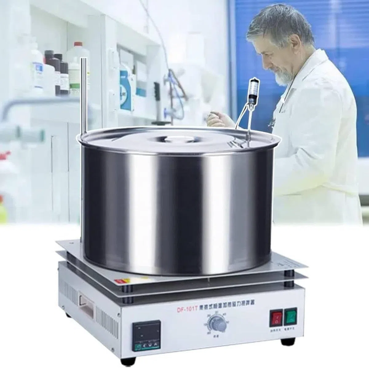 Agitateur magnétique numérique, capacité de 5 L/10 L/15 L, agitateur de laboratoire avec revêtement en céramique pour un mélange et un chauffage efficaces dans les applications de laboratoire